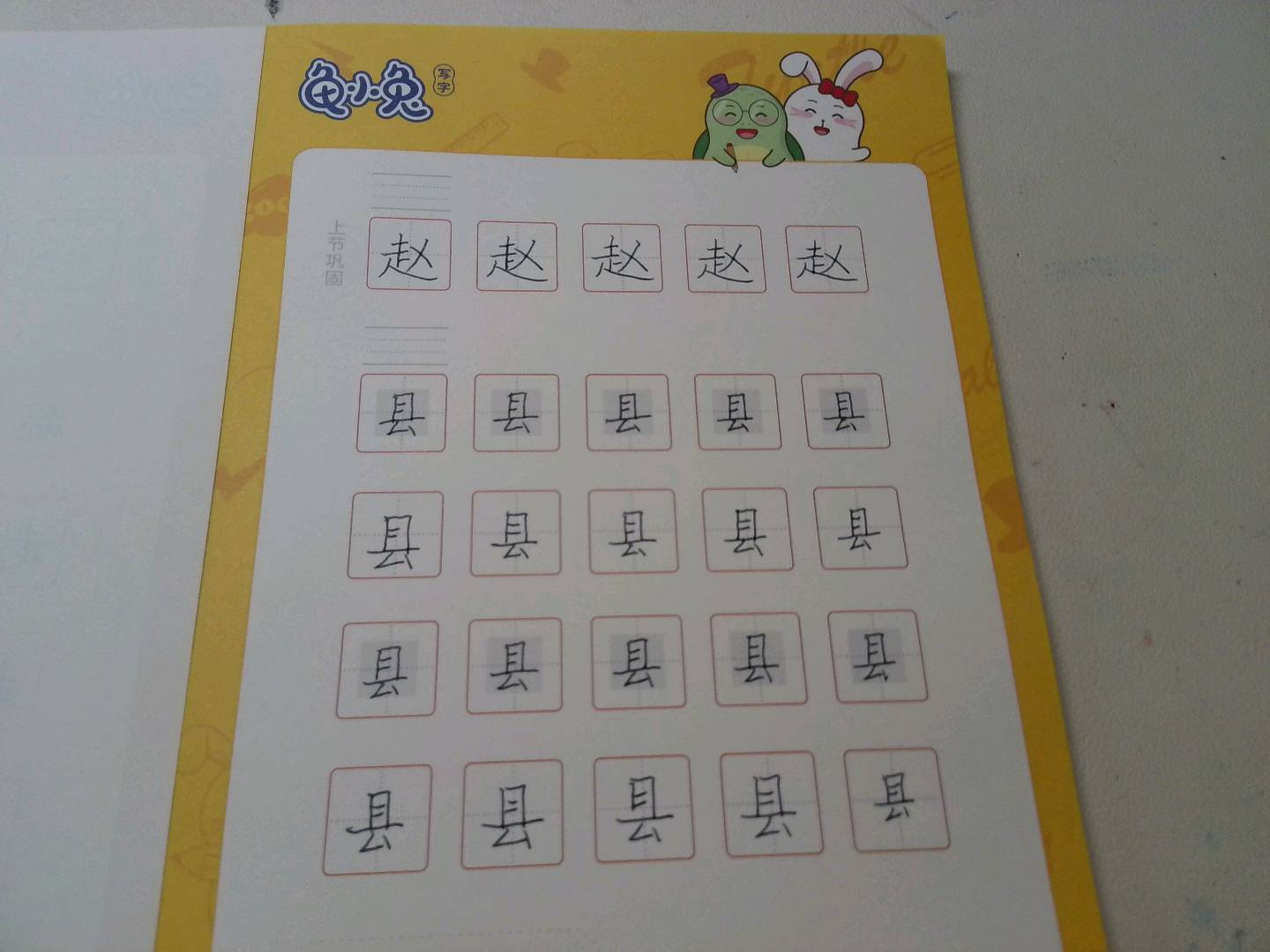 龟小兔写字优秀作品展示：安安/三年级/练字1天