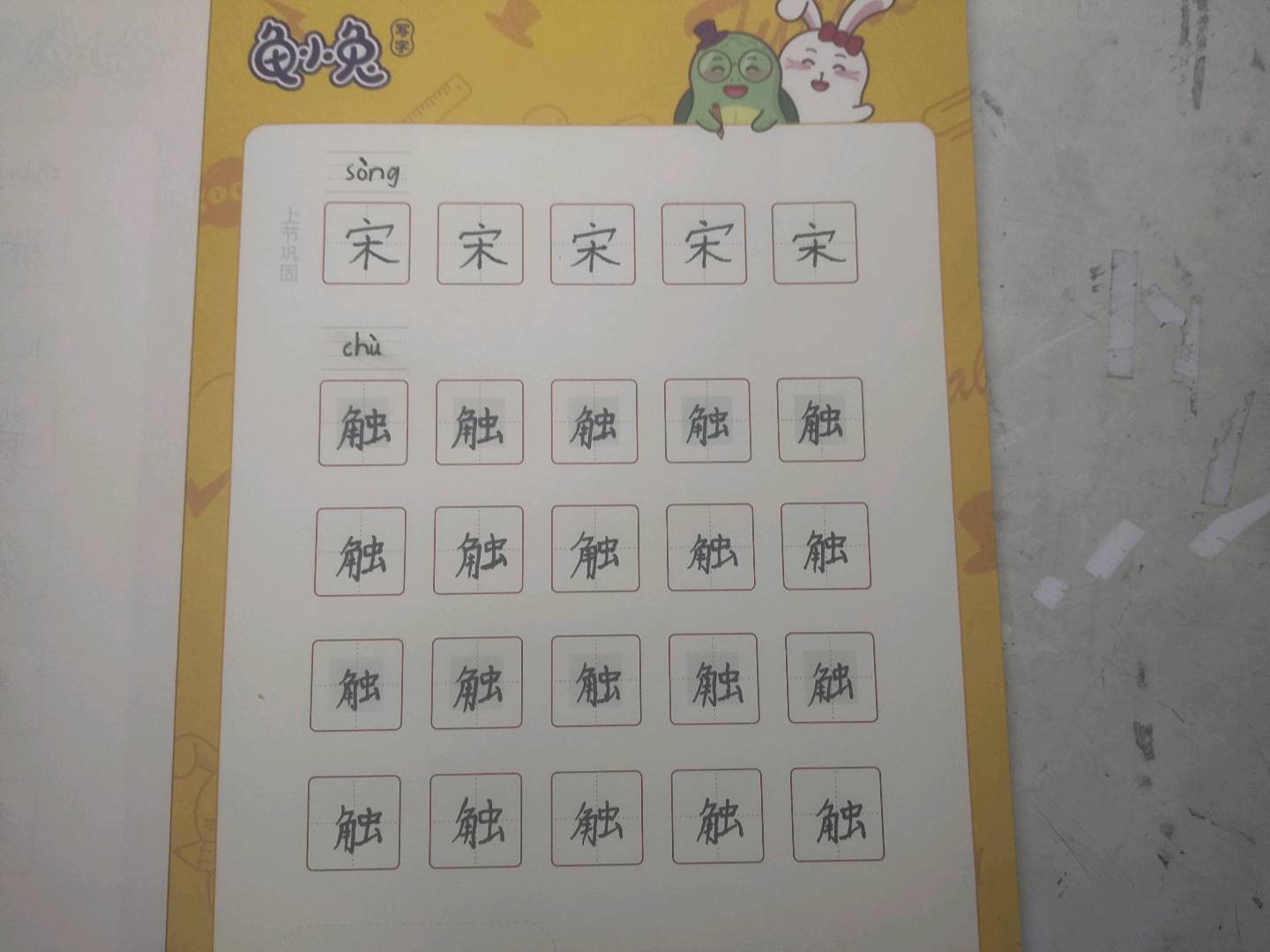 龟小兔写字优秀作品展示：王霄睿/四年级/练字1天