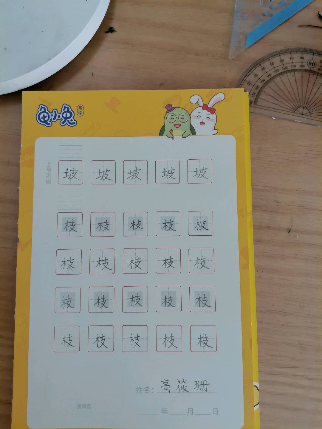 龟小兔写字优秀作品展示：🎀珊珊🎀/二年级/练字1天